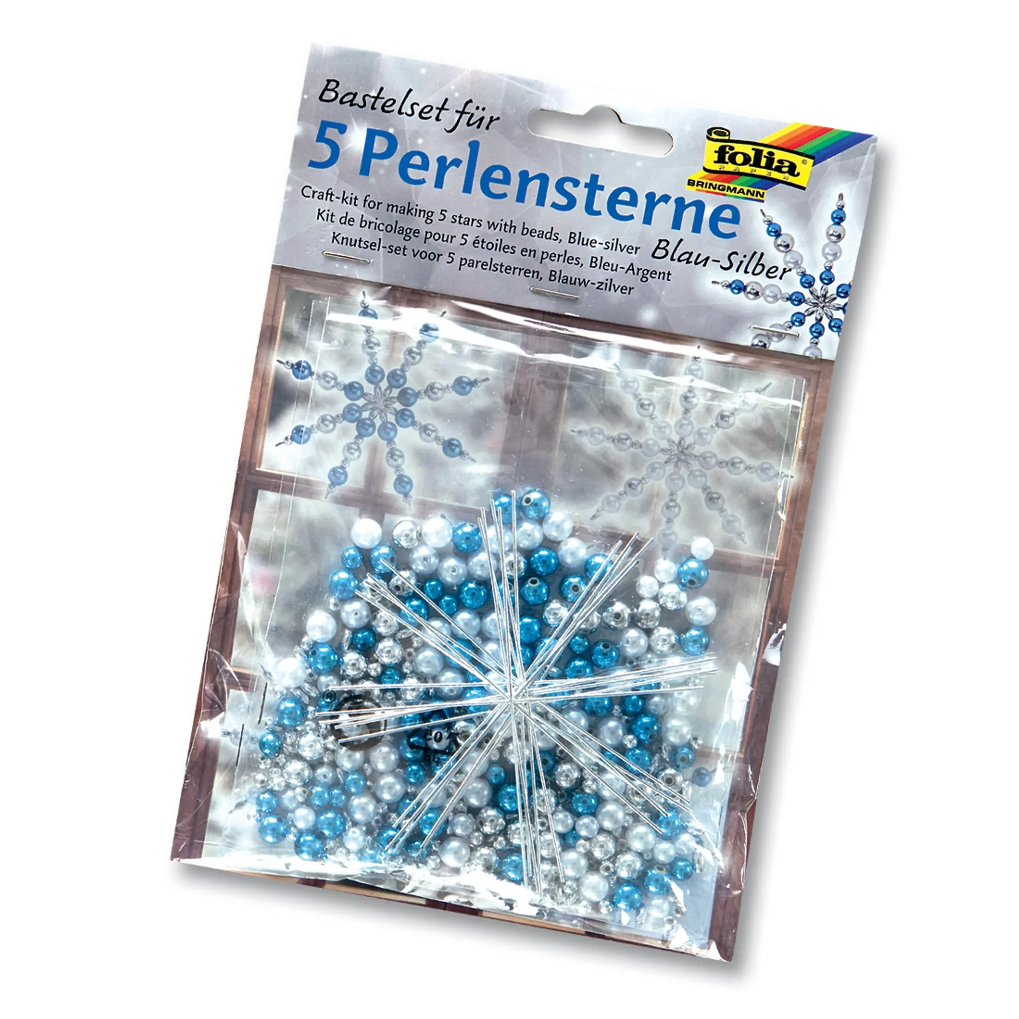 Perlensterne-Set – Blau / Silber / Perlweiß, 340-teilig